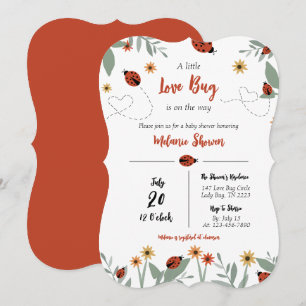 Invitación de Baby Shower A Little Love Bug Baby