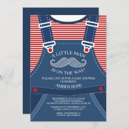 Invitación de Baby Shower a Little Man Mustache