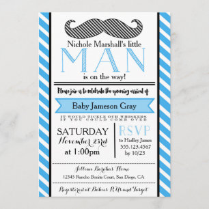 Invitación de Baby Shower a Little Man Mustache