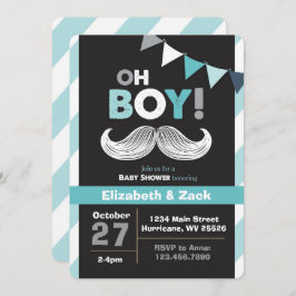 Invitación de Baby Shower a Little Man Mustache