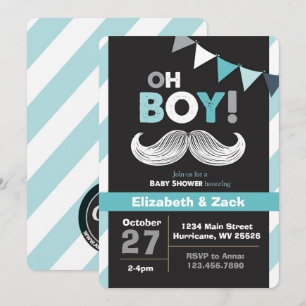 Invitación de Baby Shower a Little Man Mustache