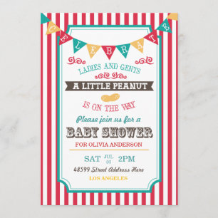 Invitación de Baby Shower a Little Peanut Circus