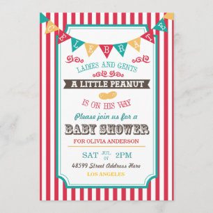 Invitación de Baby Shower a Little Peanut Circus