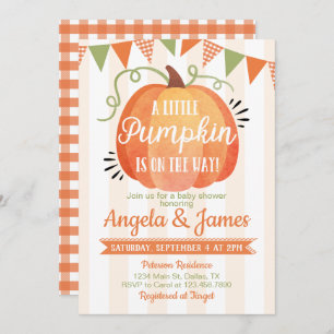 Invitación de Baby Shower a Little Pumpkin Patch