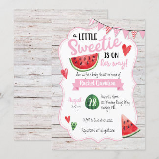 Invitación de Baby Shower a Little Sweetie Waterme