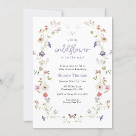 Invitación de Baby Shower a Little Wildflower Wrea
