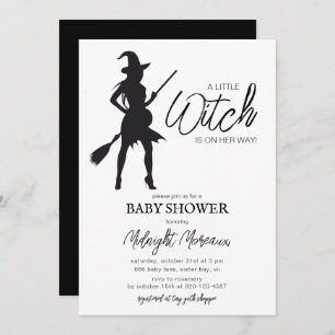 Invitación de Baby Shower a Little Witch Halloween