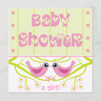 Invitación de Baby Shower a los adorables birdies 