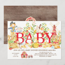 Invitación de Baby Shower a los agricultores de la