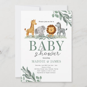 Invitación de Baby Shower a los animales azerbaiya