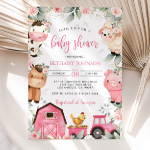 Invitación de Baby Shower a los animales de la gra