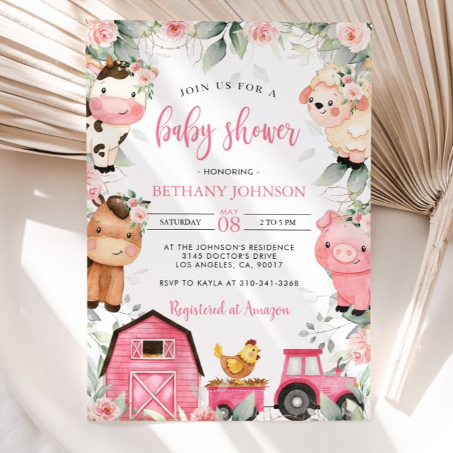 Invitación de Baby Shower a los animales de la gra (Subido por el creador)