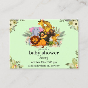 Invitación de Baby Shower a los animales de safari
