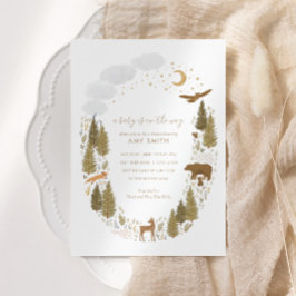 Invitación de Baby Shower a los animales del bosqu