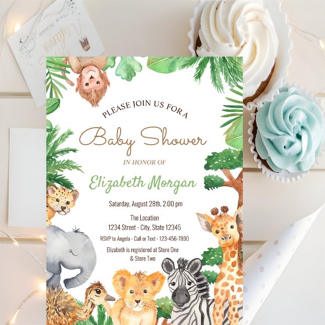 Invitación de Baby Shower a los animales del bosqu (Subido por el creador)