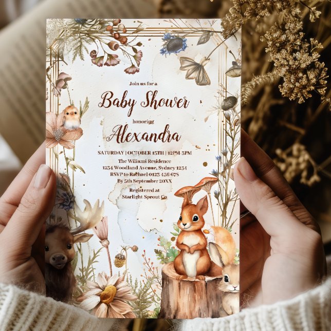 Invitación de Baby Shower a los animales del bosqu (Subido por el creador)