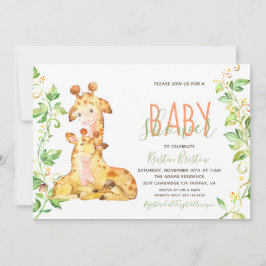 Invitación de Baby Shower a los animales del zooló