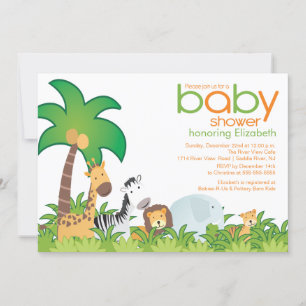 Invitación de Baby Shower a los animales Safari mo