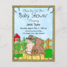 Invitación de Baby Shower a los chicos de vaca y o
