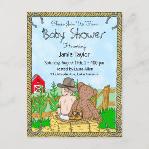 Invitación de Baby Shower a los chicos de vaca y o