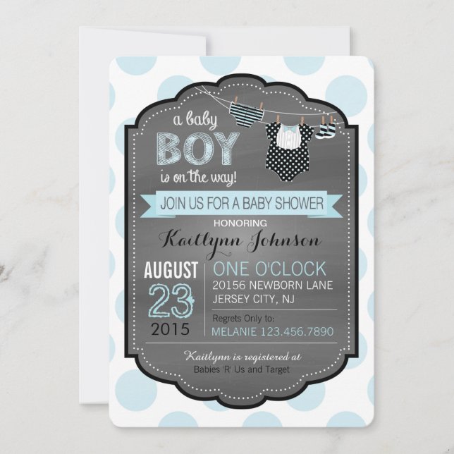 Invitación de Baby Shower a los cuentakilómetros (Anverso)