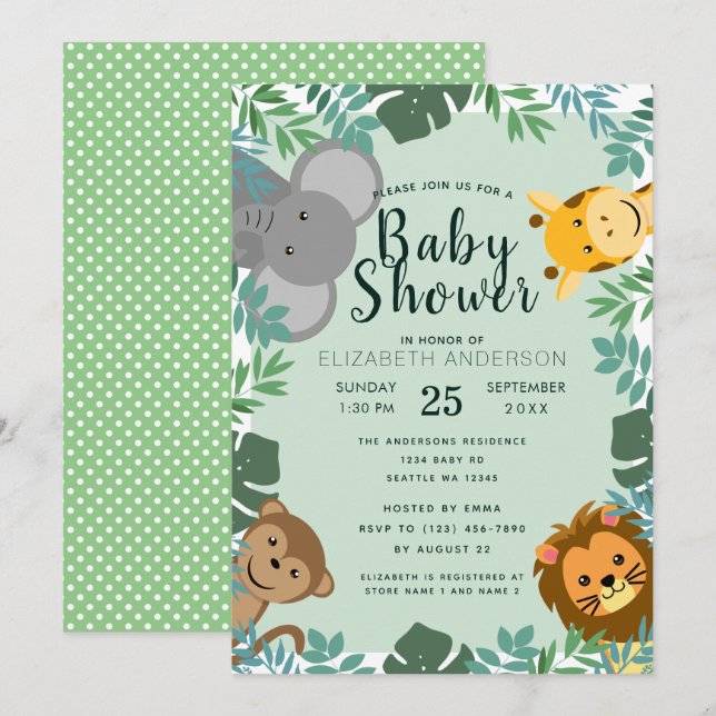 Invitación de Baby Shower a los denunciantes de la (Anverso / Reverso)