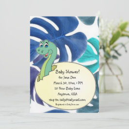 Invitación de Baby Shower a los dinosaurios Adorab