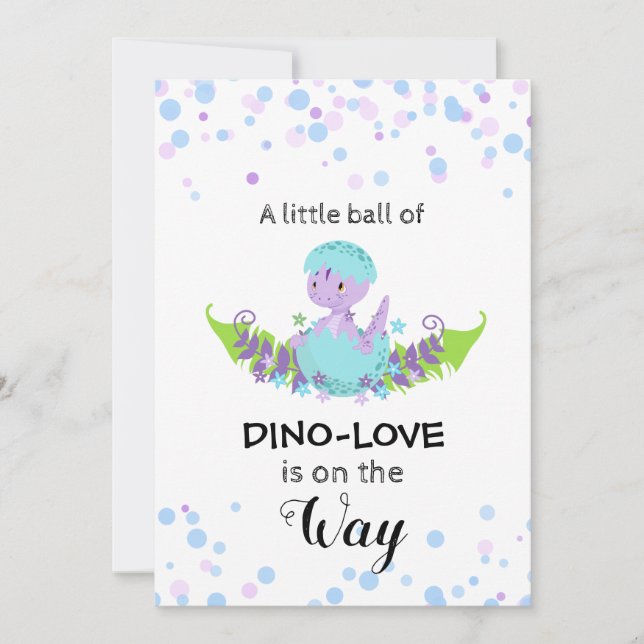 *~* Invitación de Baby Shower a los dinosaurios de (Anverso)