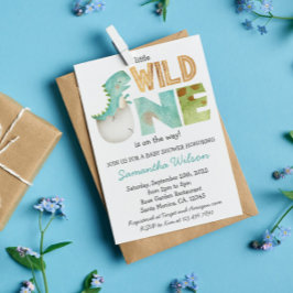 Invitación de Baby Shower a los dinosaurios jurási