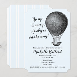 Invitación de Baby Shower a los globos aerostático