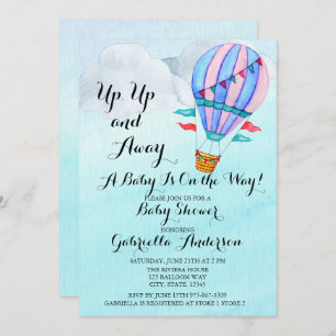 Invitación de Baby Shower a los globos aerostático