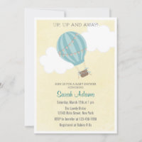 Invitación de Baby Shower a los globos aerostático