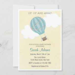 Invitación de Baby Shower a los globos aerostático