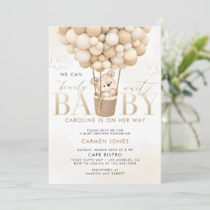 Invitación de Baby Shower a los globos de aire cal