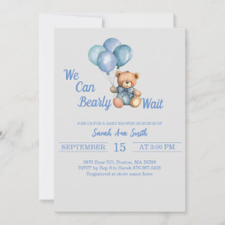 Invitación de Baby Shower a los globos de espera d