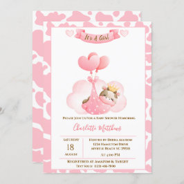 Invitación de Baby Shower a los globos de la nube 