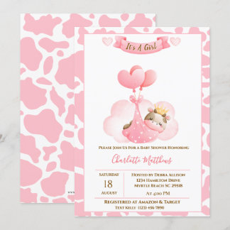 Invitación de Baby Shower a los globos de la nube 