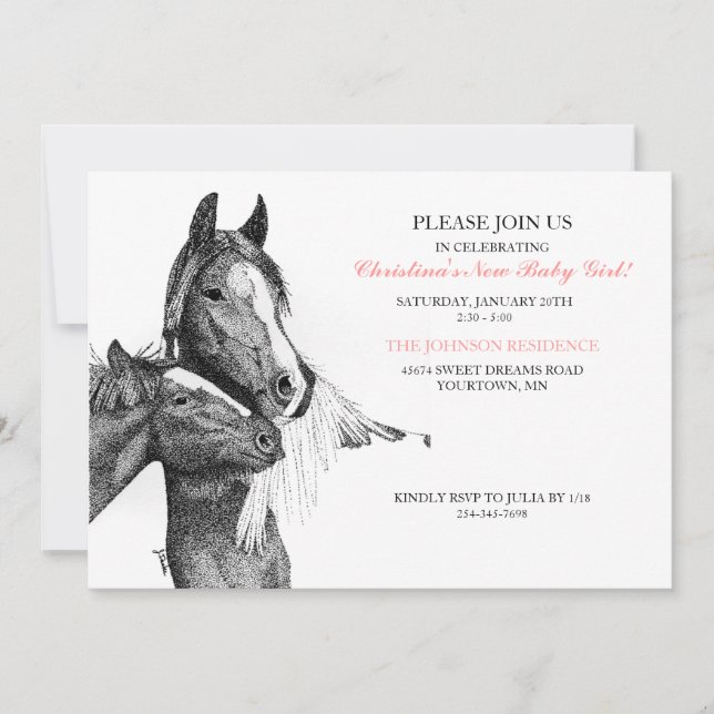 Invitación de Baby Shower a los locos de los cabal (Anverso)