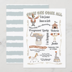 Invitación de Baby Shower a los mejores circos