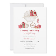 Invitación de Baby Shower a los navidades, Feliz P