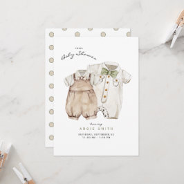 Invitación de Baby Shower a los niños gemelos con 