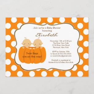 Invitación de Baby Shower a los niños gemelos que 