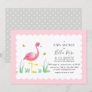 Invitación de Baby Shower a los puntos de la Polka
