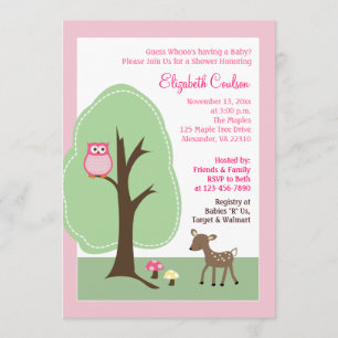 Invitación de Baby Shower a los venados forestales
