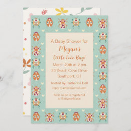 Invitación de Baby Shower a Love Bug