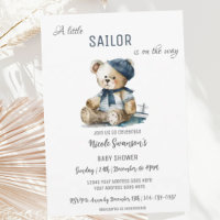 Invitación de Baby Shower a marinero Nautical Bear