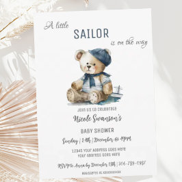 Invitación de Baby Shower a marinero Nautical Bear