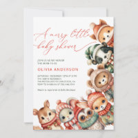 Invitación de Baby Shower a Merry Little Cute Anim