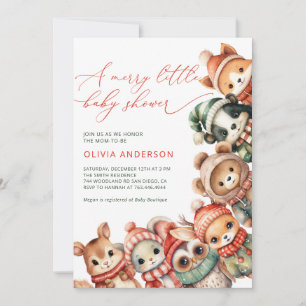 Invitación de Baby Shower a Merry Little Cute Anim