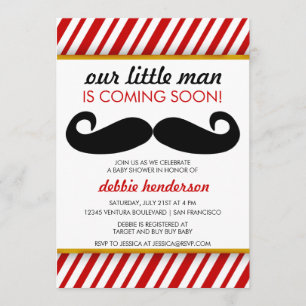 Invitación de Baby Shower a Mustache